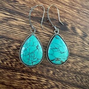 Turquoise Teardrop Handmade Earrings